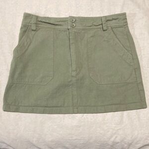 Lulu's 100%‎ Cotton Olive Mini Skirt